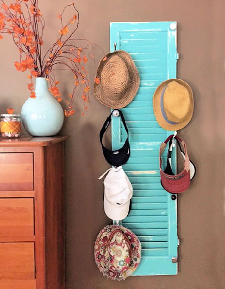 Make a Hat Rack From an Old Shutter