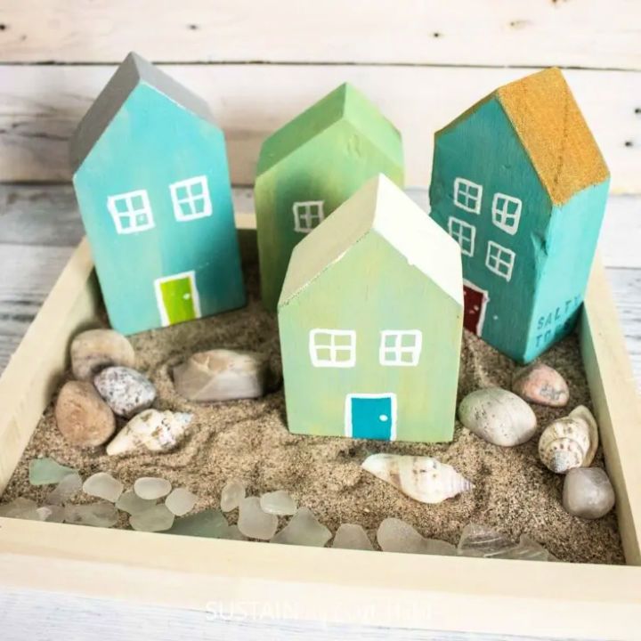 Easy Scrap Wood Beachy House Craft