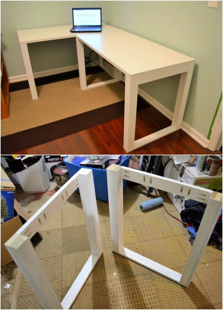 Easy DIY L Shaped Craft Desk