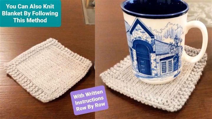Easy Knit Coaster With Written Instruction
