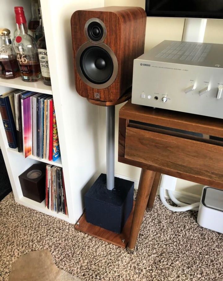Floor Speaker Stands Made From Ikea Chopping Board