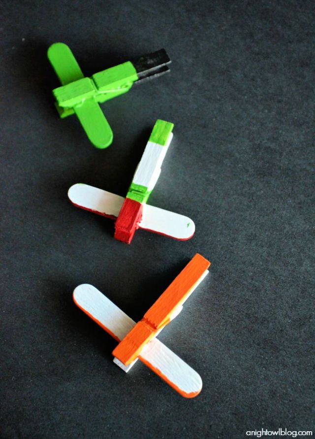 Fun DIY Mini Clothespin Airplanes
