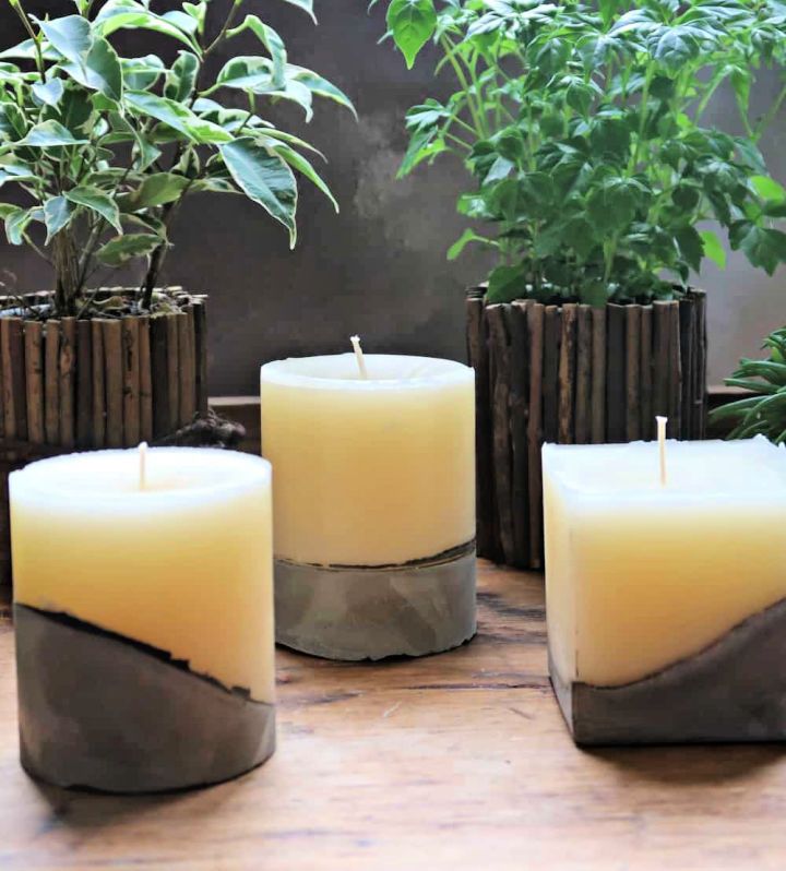Handmade Concrete Candles Using Moulds