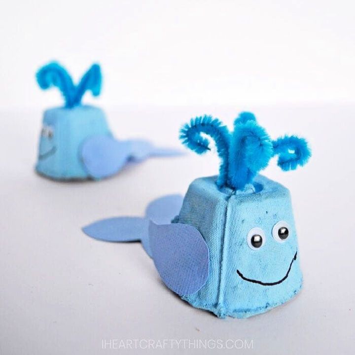 Handmade Egg Carton Whale for Two Year Olds