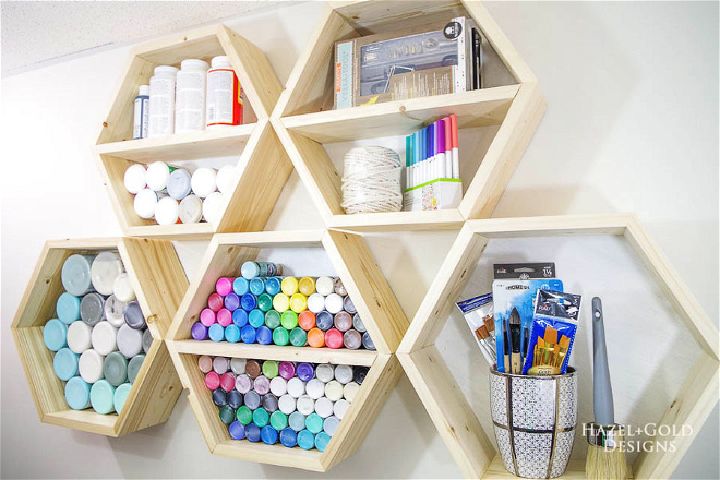 DIY Hexagon Shelves for Craft Storage