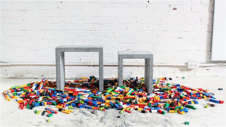 Homemade Concrete Nesting Tables With Legos