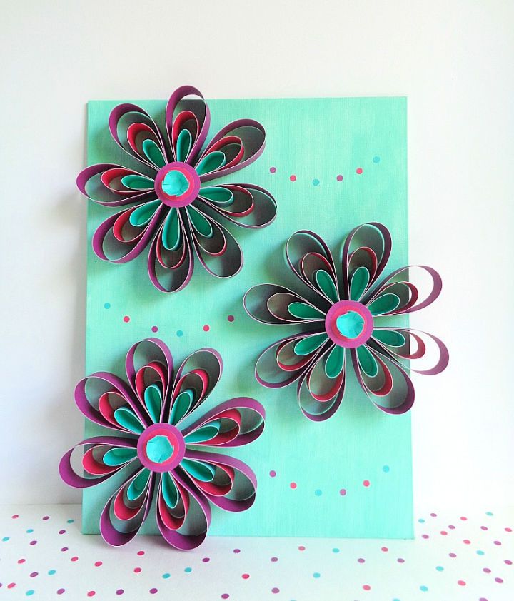 Hot Glue Gun Paper Flower Wall Art and Craft