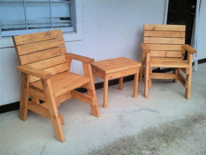 DIY Outdoor Arm Chairs and a Side Table