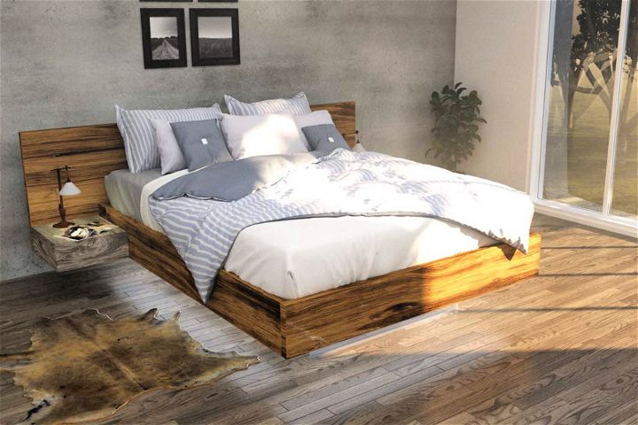 DIY Floating Bed Frame for a Queen Size Mattress