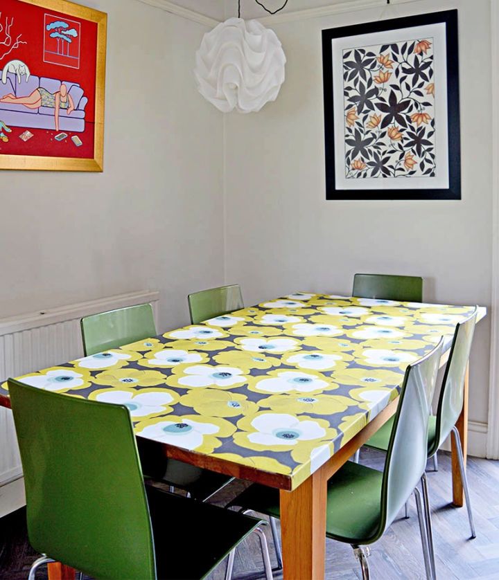 DIY Decoupage a Table Top With Wallpaper