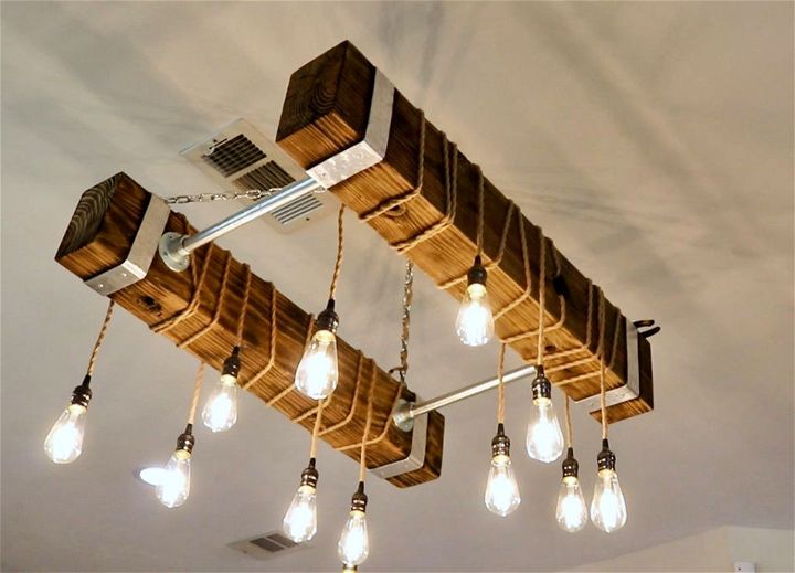 Industrial Beam Chandelier Idea With Led Edison Bulbs