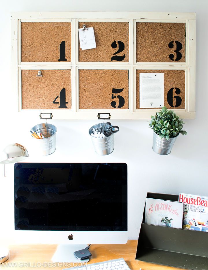 DIY Industrial Bulletin Board for Home Office