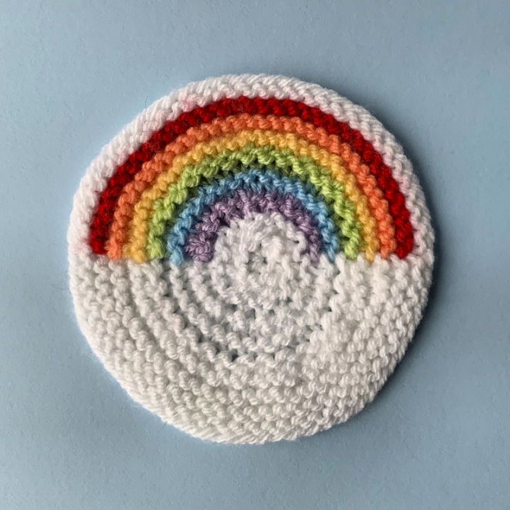 Knit Rainbow Coaster Pattern
