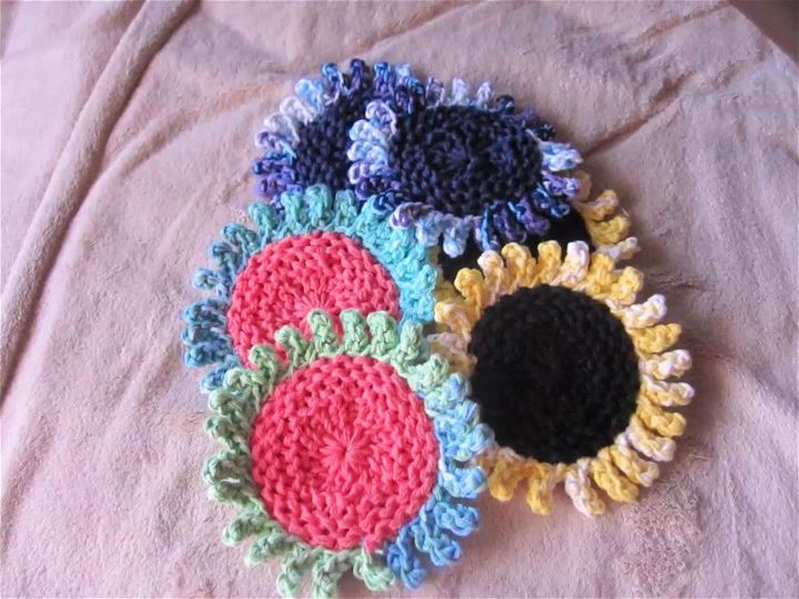 Loom Knitted Sunflower Coasters Pattern