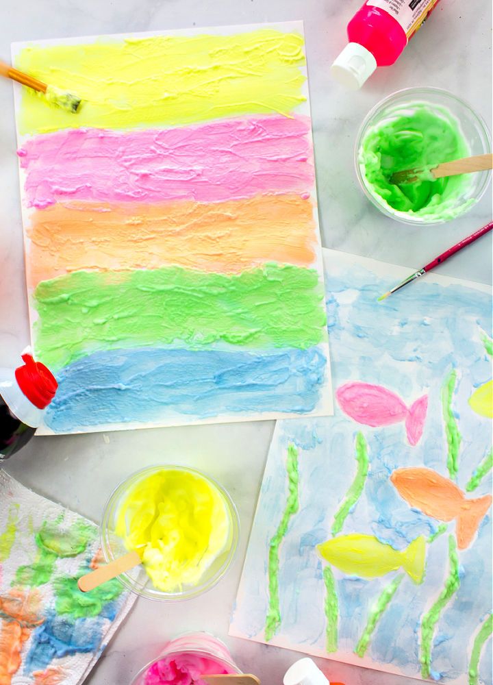 Make Colorful Shaving Cream Painting for 2 Year Olds