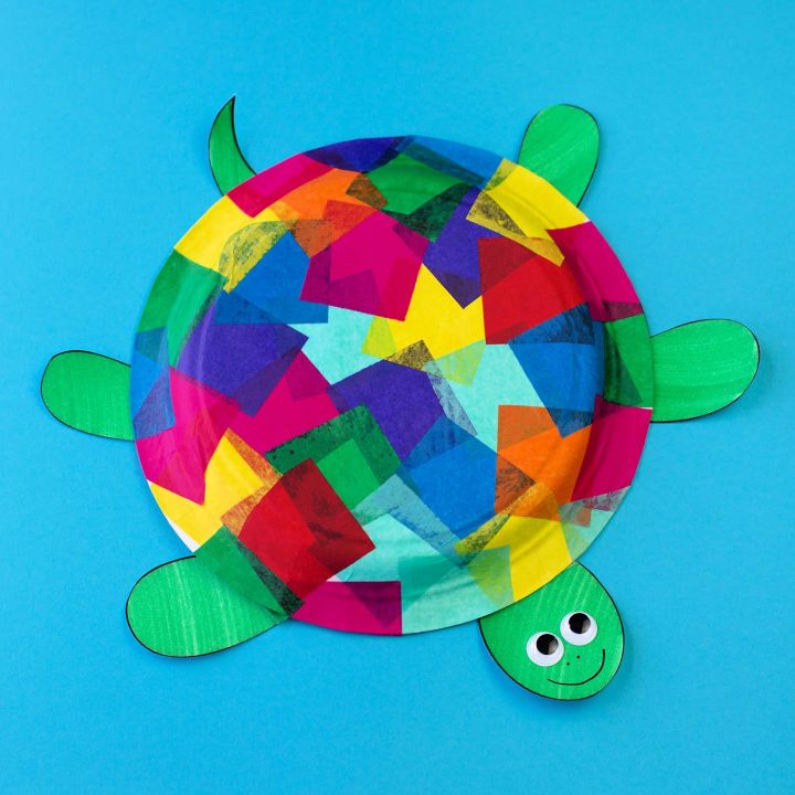 Make a Tissue Paper and Paper Plate Turtle