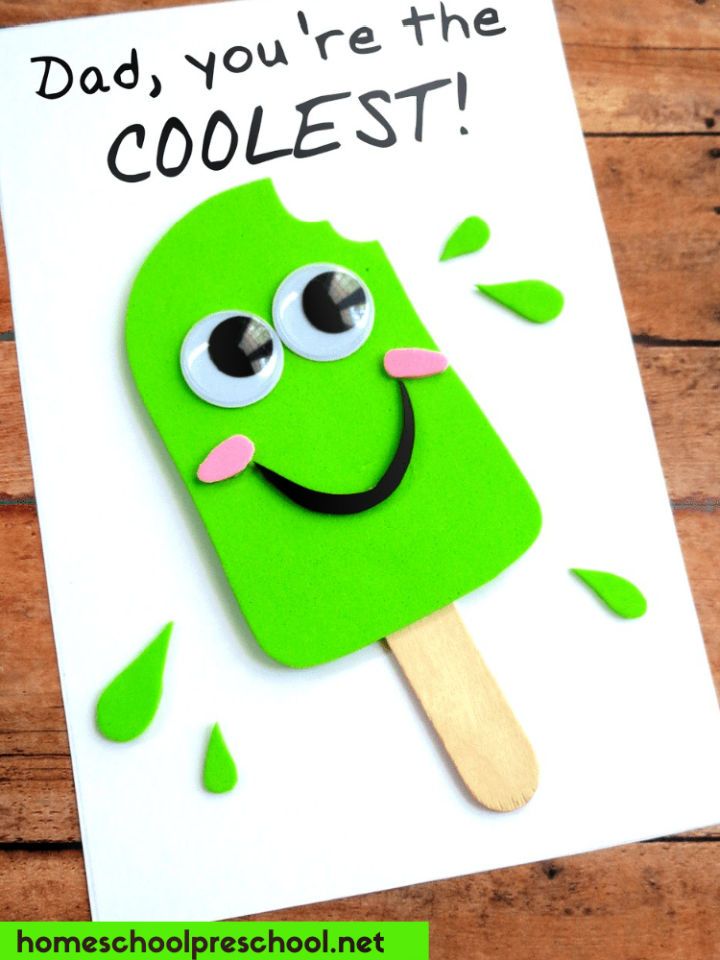 Making a Popsicle Card for Fathers Day