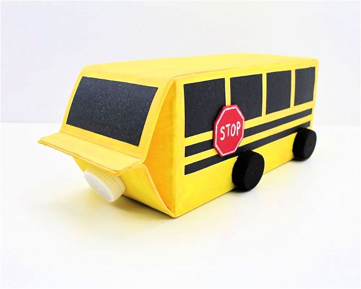 Milk Carton School Bus With Free Template