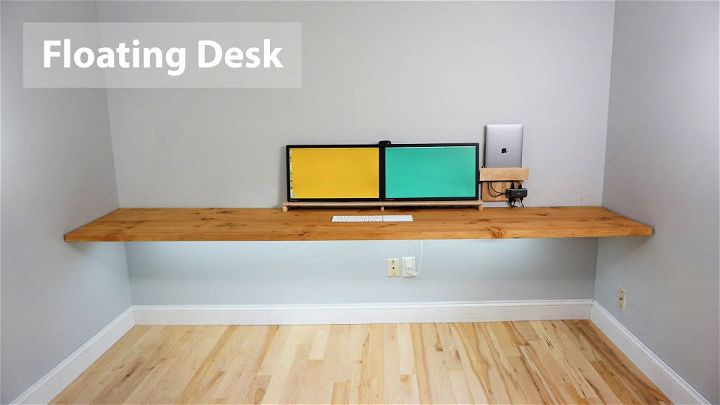 Minimal DIY Floating Shelf Desk 