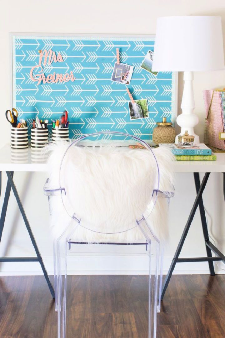 Pretty Mod Podge Fabric Bulletin Board