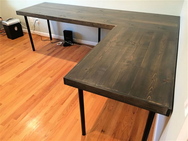Modern DIY L Shaped Office Desk Under $130