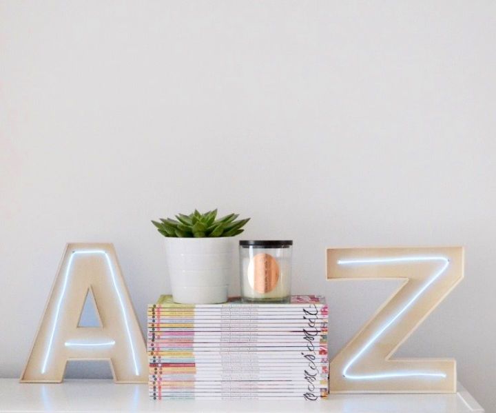 Make Your Own Neon Letter Bookends