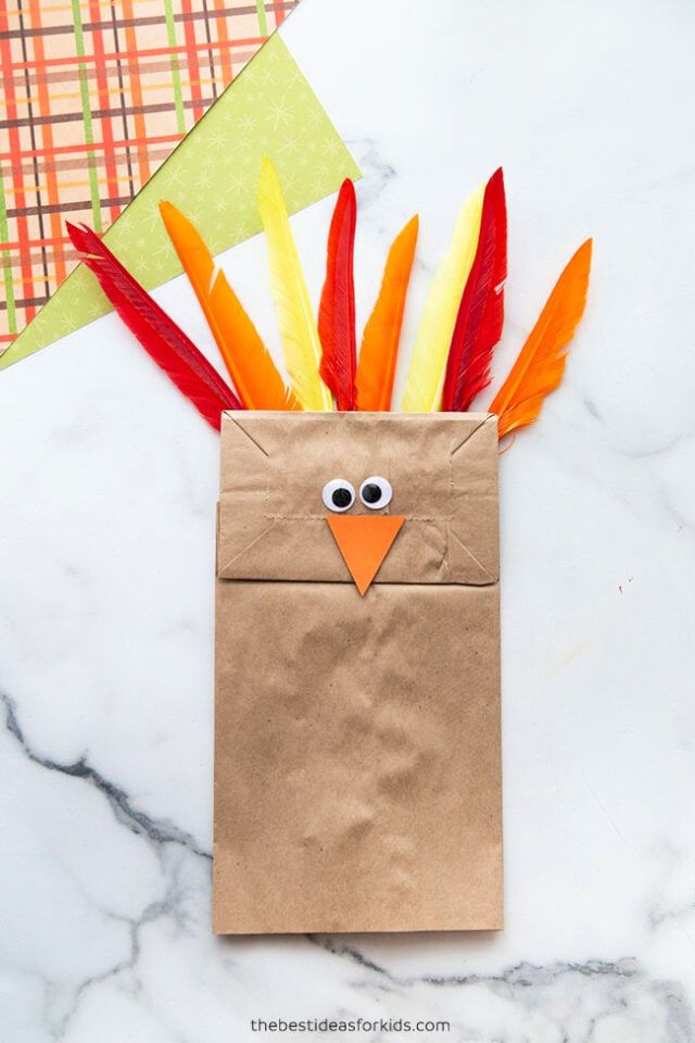 Paper Bag Thanksgiving Turkey Craft for Toddlers
