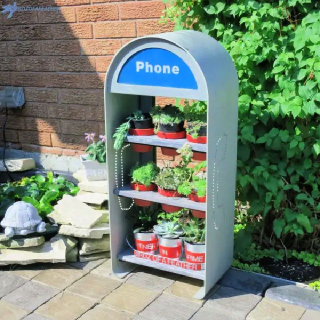 Planter Shelves From Upcycle Phone Booth