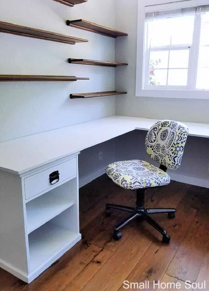 Simple DIY L Shaped Desk With Storage