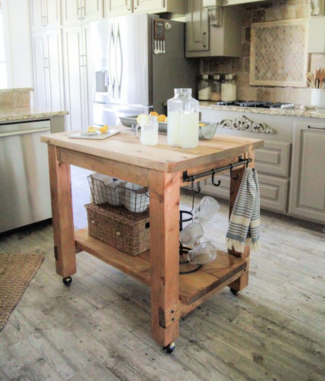 Simple DIY Movable Kitchen Island
