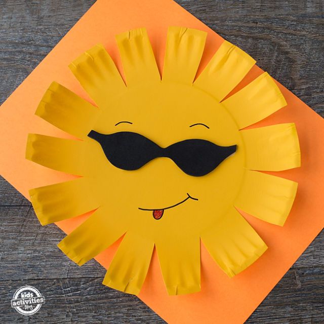 Summer Paper Plate Sun Craft for Toddlers Age 2