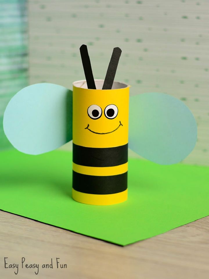 Toilet Paper Roll Bee Craft for Kids