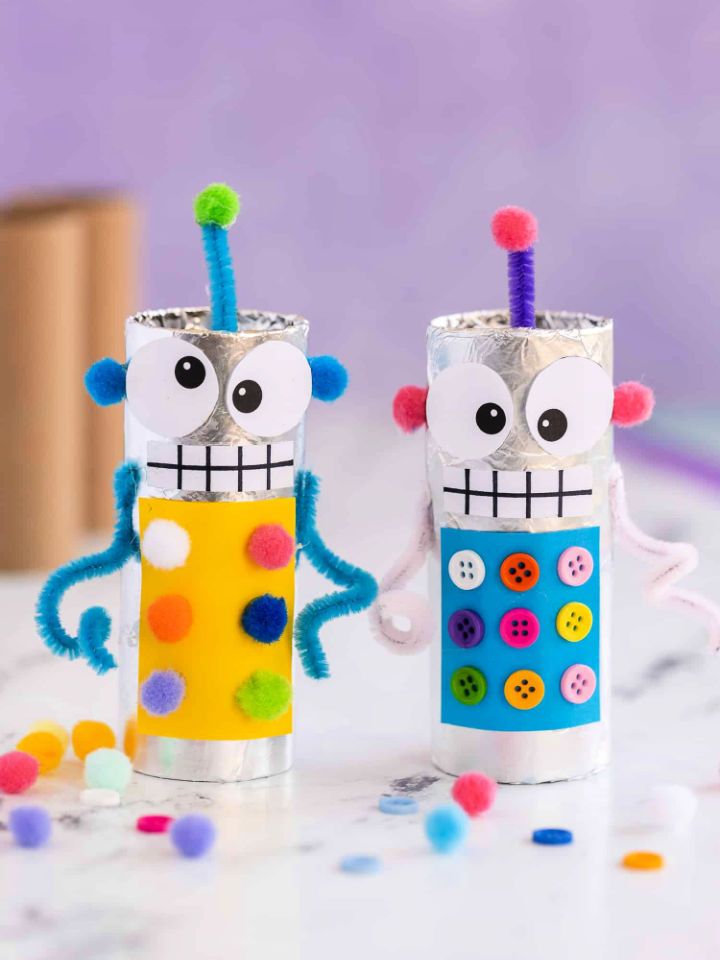Toilet Paper Roll Robot Craft for 2 3 Year Olds