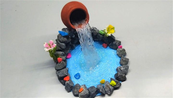 Unique DIY Waterfall From Hot Glue Gun and Small Pot