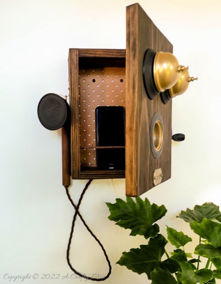 Vintage Wall Phone Charging Station Idea