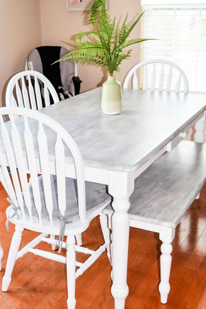 White Kitchen Table With Bench
