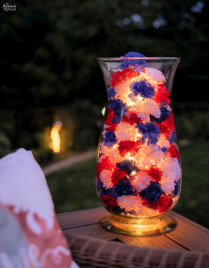 Fourth of July Centerpiece With Dollar Store Flower