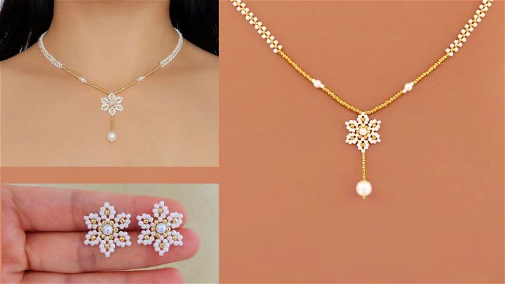 Cute Beaded Flower Necklace