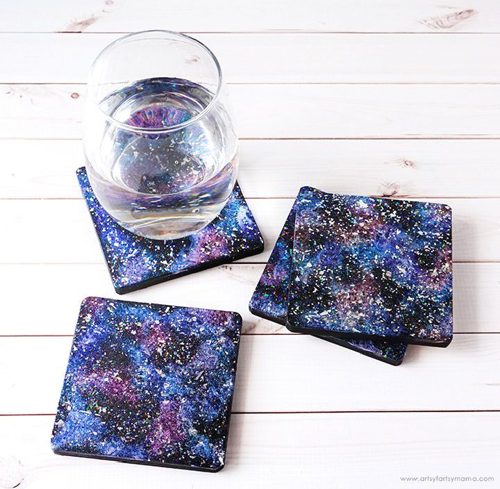 How to Make Galaxy Coasters