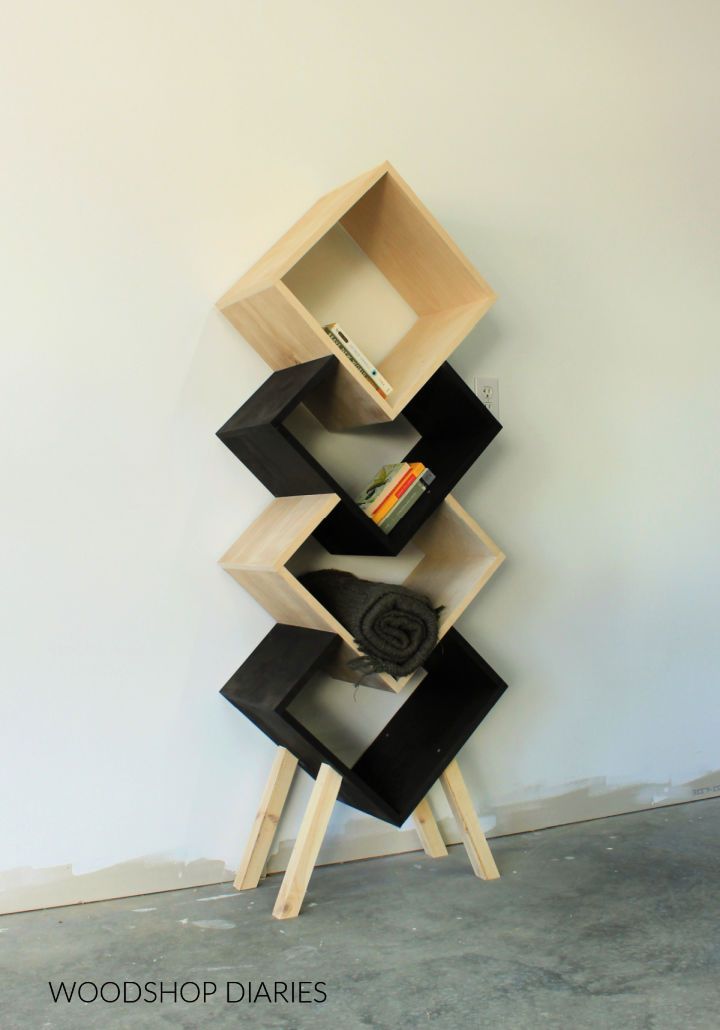 Modern DIY Geometric Bookshelf