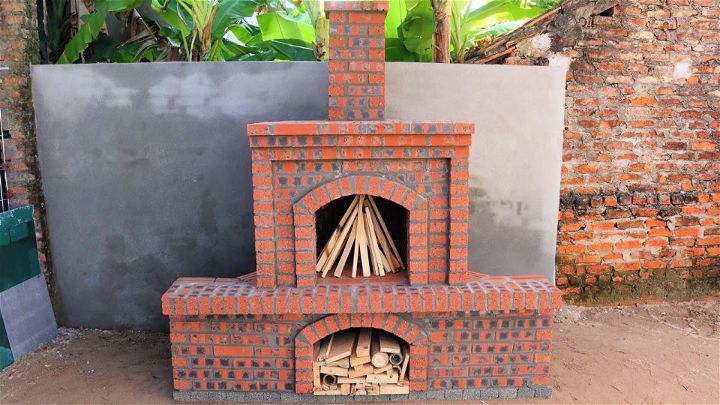 DIY Outdoor Brick Fireplace