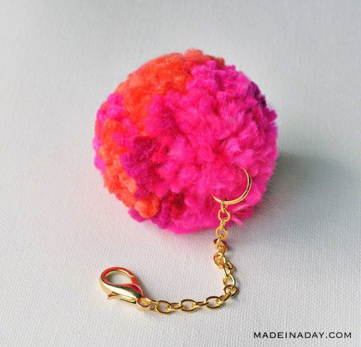 DIY Pom Pom Keychain Bag Charm