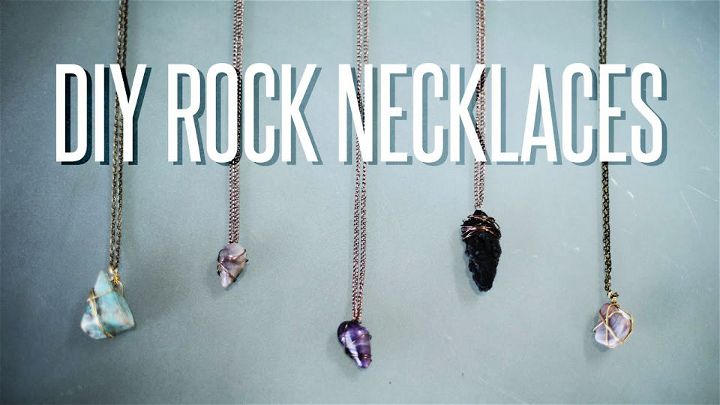 DIY Wire Wrapped Crystal Rock Necklace