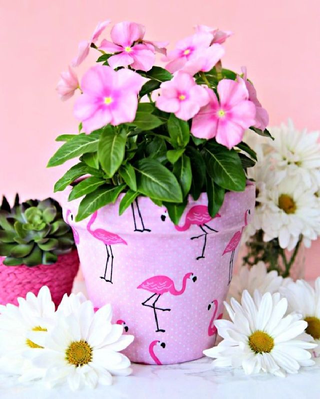 Decorate Flower Pots Project With Fabric