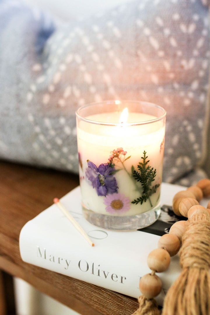 How to Make Dried Flower Candles