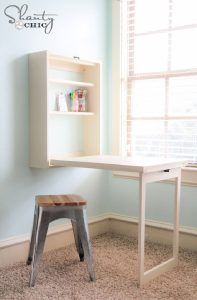 20 Free DIY Murphy Desk Plans: DIY Fold Down Table