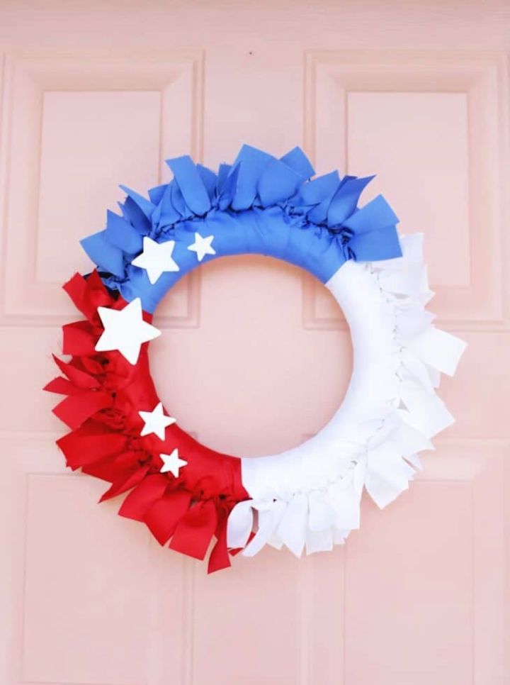 Make Your Own Fourth of July Ribbon Wreath