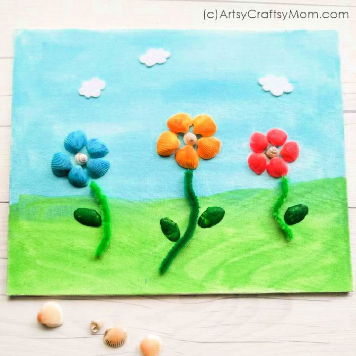 Seashell Flower Garden Craft for Kindergarten