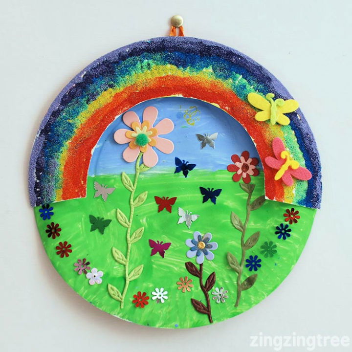 Paper Plate Rainbow Garden March Craft