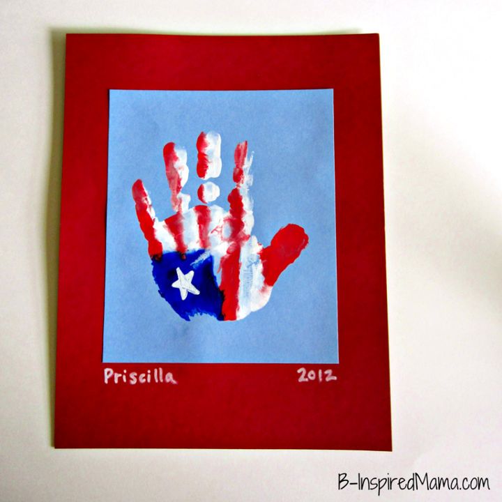 Patriotic Hand Print Flag Art Craft